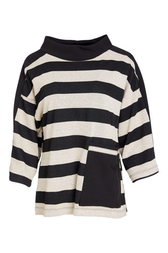 High Neck Stripe Top - Naya
