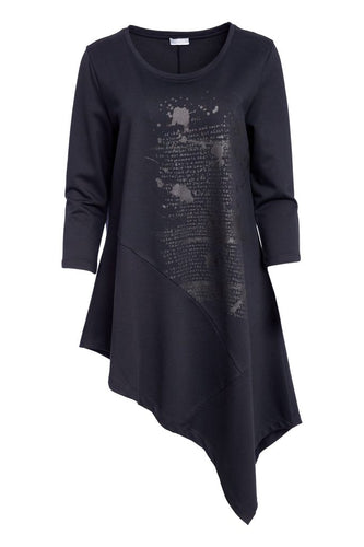 Placement Print Round Neck Top- Naya