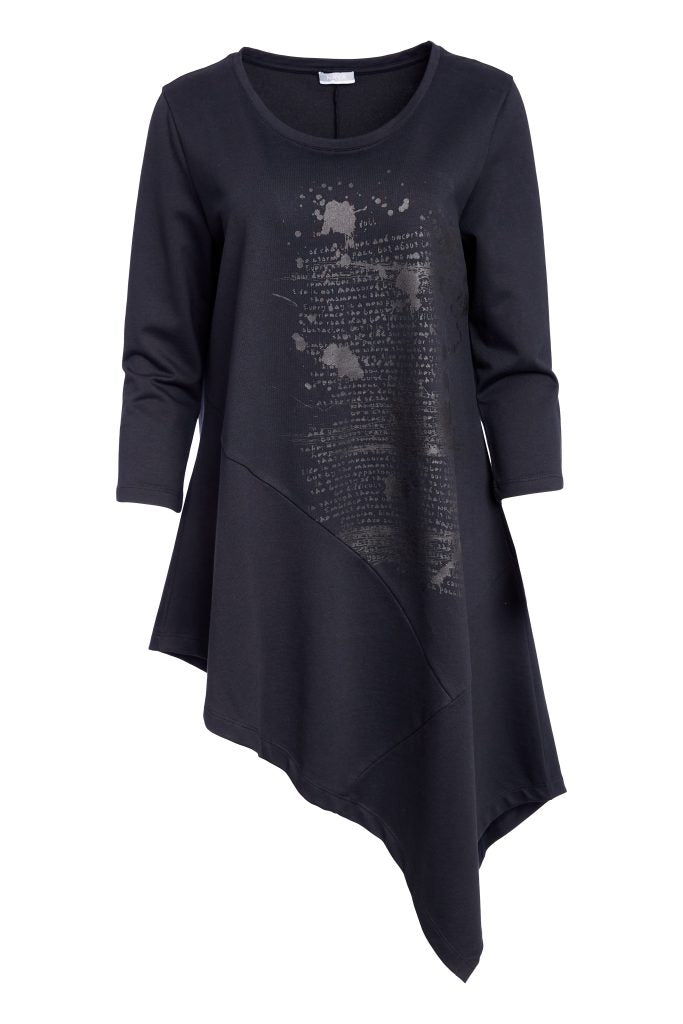Placement Print Round Neck Top- Naya