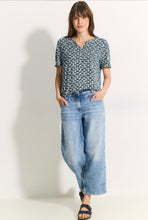 Load image into Gallery viewer, 321634- Printed Jersey Top- Petrol Blue- Cecil