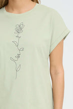 Load image into Gallery viewer, Sage Green Flower T shirt - Fransa