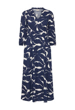 Load image into Gallery viewer, 3512- Navy/Cream Mix Dress- Fransa