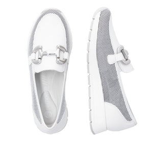 D2G02-80 - Loafer with Buckle Detail - White - Remonte