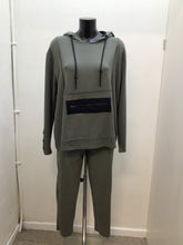 Load image into Gallery viewer, 25130 - Hoodie with Contrast Panel - Army Green - Naya