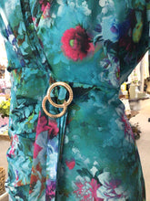 Load image into Gallery viewer, 643- Garden Print  Buckle Dress- Via Veneto