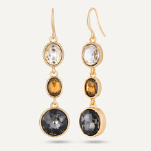Load image into Gallery viewer, DE1135M -Smokey Brown Jewel Hook Earrings- D&amp;X London