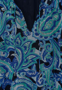 143913- Blue Print Chiffon Dress - Street One