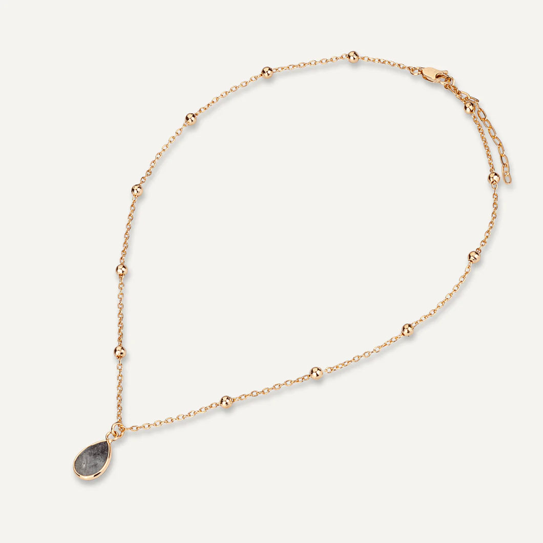 DN2502M - Labradorite Gold Necklace - D&X London
