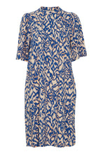 Load image into Gallery viewer, 3489 - Blue, Short Sleeved, Mandarin Collar, Summer Dress - Fransa