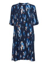 Load image into Gallery viewer, 3489 - Navy Print Tunic Summer Dress -Fransa