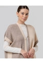 Load image into Gallery viewer, Beige Colour Block Knit Poncho- Surkana