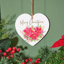 Load image into Gallery viewer, Poinsettia Ceramic Hanging Decoration