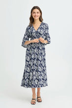Load image into Gallery viewer, Navy Floral Pattern Dress - Fransa