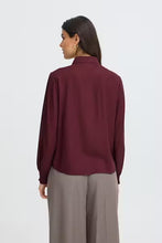 Load image into Gallery viewer, Wine Frill Blouse - Fransa