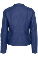 Load image into Gallery viewer, Navy Blue Leather Jacket - b.young