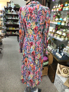 5859- Floral Shirt Dress- Foxglove- Foil