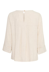 5454- Whisper White Linen Top- Fransa