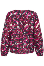 Load image into Gallery viewer, Navy/Berry Pink Pattern Blouse - Fransa