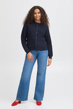 Load image into Gallery viewer, 5554- Cotton Knitted Button Up Cardigan- Navy- Fransa