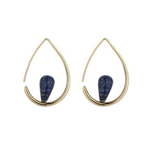 Load image into Gallery viewer, Gia Lapis Aventurine Hoops- Knight &amp; Day Jewellery