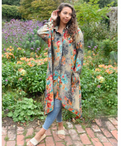 NSDQ728- Luna Floral Shirt Dress - Powell Craft
