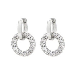 T135EMS - Interlinking Circles Silver Earrings - Knight & Day