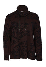 Load image into Gallery viewer, Flocked Placement Print High Neck Knit Top - Naya