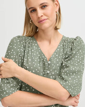 Load image into Gallery viewer, 5414 - Dress with Button Detail - Green - Fransa
