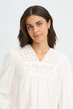 Load image into Gallery viewer, Cream Blouse with Neck Detail- Fransa