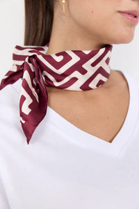 Dark Red Print Scarf - Soya Concept
