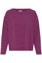 Load image into Gallery viewer, Navy&amp;Pink Stripe T shirt - Fransa