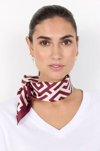 Dark Red Print Scarf - Soya Concept