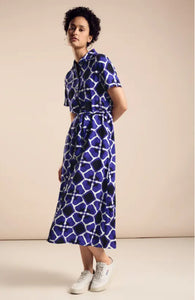 144074 - Blue Print Shirt Dress - Street One