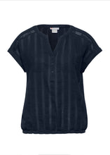 Load image into Gallery viewer, 344809 - Seersucker Split-neck Blouse -  Street One