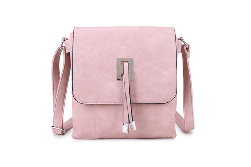F7992- Toggle Crossbody Bag - Pink
