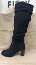 Load image into Gallery viewer, Black Suede Slouch Boot - Millie&amp;Co
