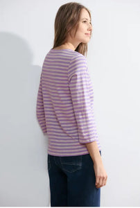 320858- Purple Stripe T-shirt- Cecil