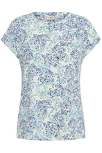 Load image into Gallery viewer, Blue Floral Pattern T-shirt - Fransa