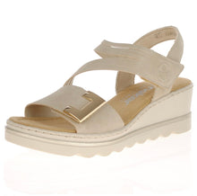 Load image into Gallery viewer, Beige Sandal with Gold Buckle - Rieker
