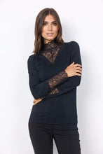 Load image into Gallery viewer, Black Long Sleeve Lace Top - Soya Concept