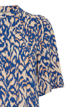 Load image into Gallery viewer, 3489 - Blue, Short Sleeved, Mandarin Collar, Summer Dress - Fransa