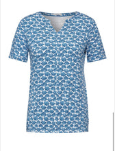 Load image into Gallery viewer, 321634- Printed Jersey Top- Azure Blue- Cecil