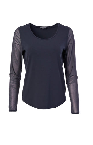 106 Mesh Sleeve Top Black - Naya