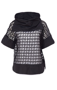 169 Open Weave Top With Collar - Ora