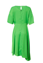 Load image into Gallery viewer, 24108- Kate Cooper Angle Hem Dress w/ Frill Detail- Apple Green