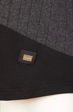 Load image into Gallery viewer, 24233- High neck top with stripe sections- Black &amp; Grey- Naya