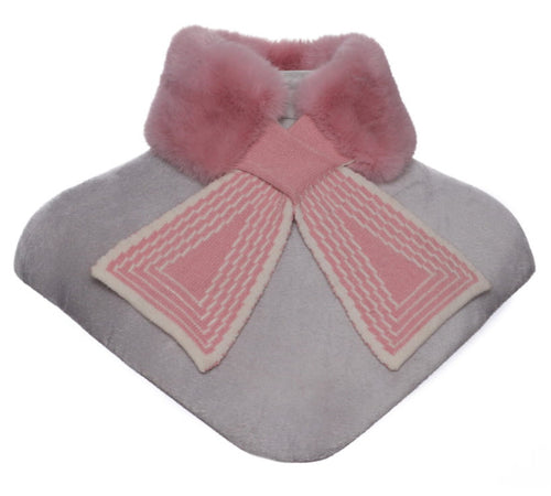 1040716- Pink Knitted Faux Fur Collar - Zelly