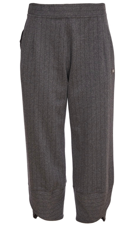 24231- Stripe trouser wrap over @ hem- Black & Hem- Naya