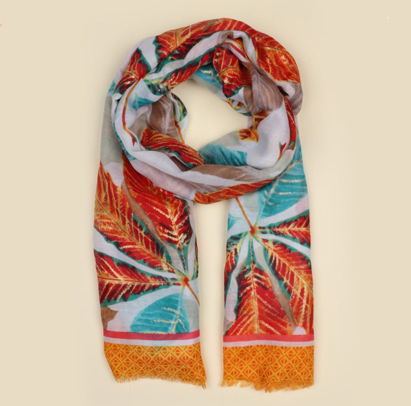 Orange shop print scarf