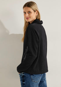 302614 - Black Stand Up Collar Sweatshirt- Cecil